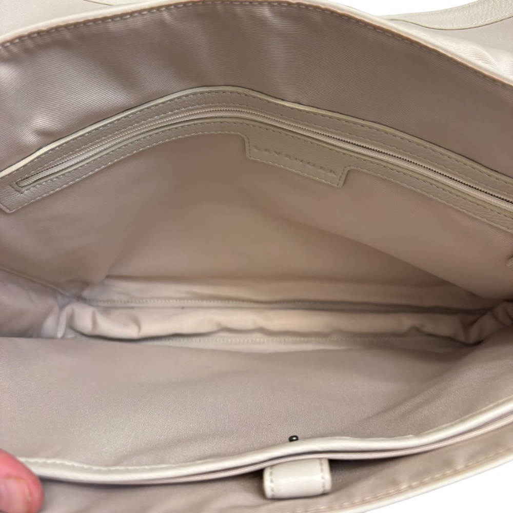 Levenger white leather messenger briefcase laptop bag - Picture 9 of 16